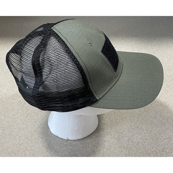 Men's Highland Tactical USA American Flag Green Trucker Mesh Adjustable Cap/Hat - Picture 4 of 8